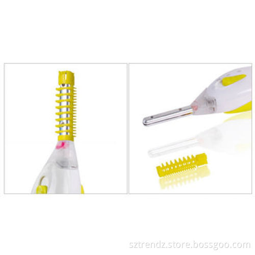 Heated electric eyelash curler with demountable comb, two levels heating to model curve